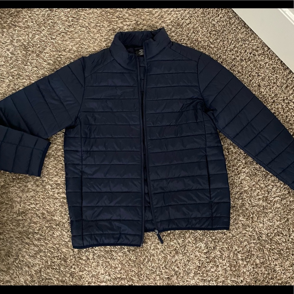 Navy Quilted Puffer Jacket